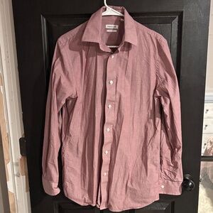 Haggar Men's Button-Front Dress Shirt in Dusty Rose